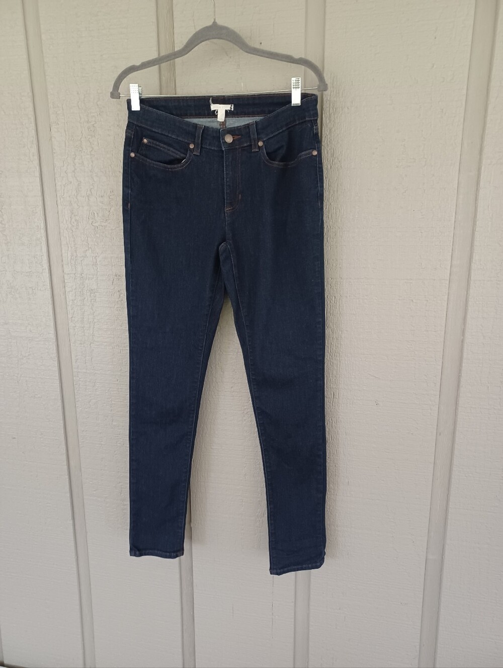 Eileen Fisher System Skinny Jean Size 8 Organic Cotton Blend Stretch In Indigo